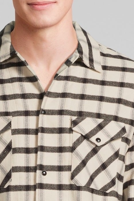 CHEMISE MANCHES LONGUES A CARREAUX BLACK BEIGE 4