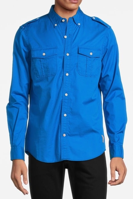 REGULAR-FIT REFINED COTTON SHIRT IRIS BLUE 1