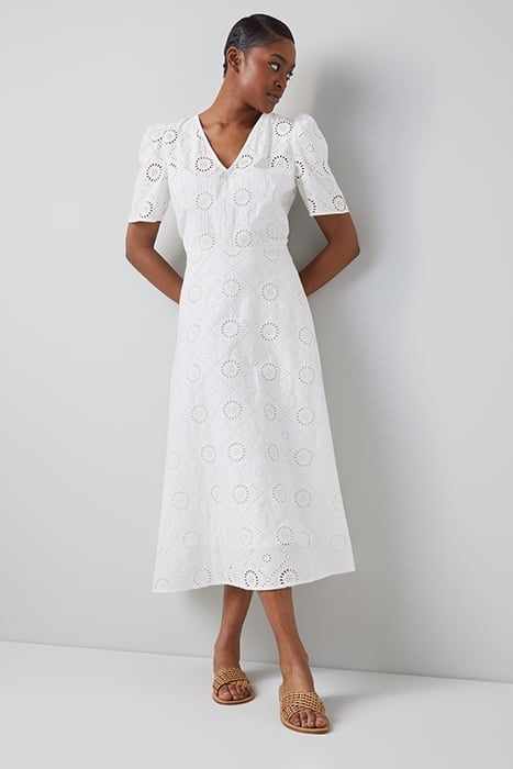 DR JANE BRODERIE DRESS WHITE 1