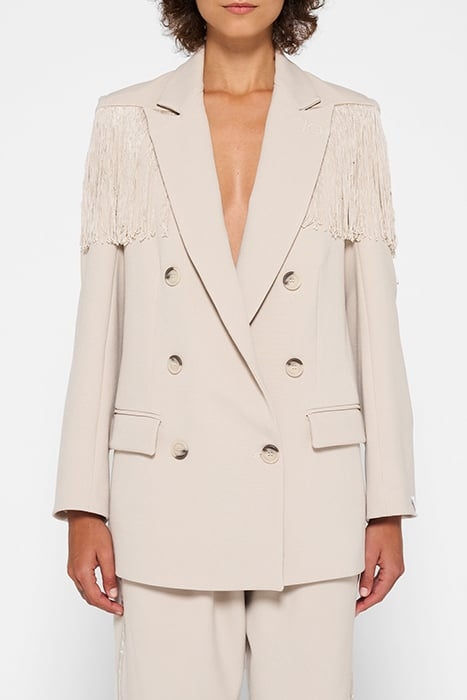 CREPE BLAZER FRINGE LIGHT SAFARI 1