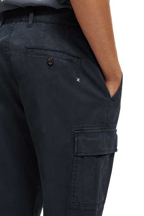 STUART- GARMENT-DYED PIMA COTTON CARGO PANT NAVY 7