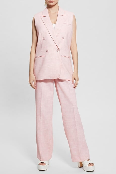 CORINNE VEST PINK TEXURED COMBO 3
