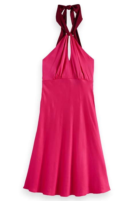 MIDI HALTER DRESS WITH SCARF DETAIL COSMIC PINK 3
