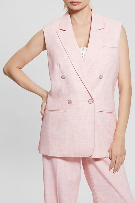 CORINNE VEST PINK TEXURED COMBO 1