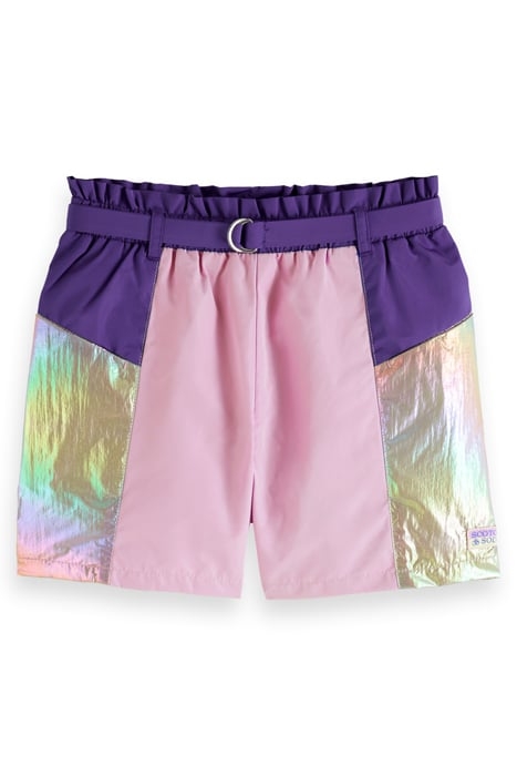 GIRLS METALLIC COLOUR BLOCK SHORTS METALLIC COLORBLOCK 4