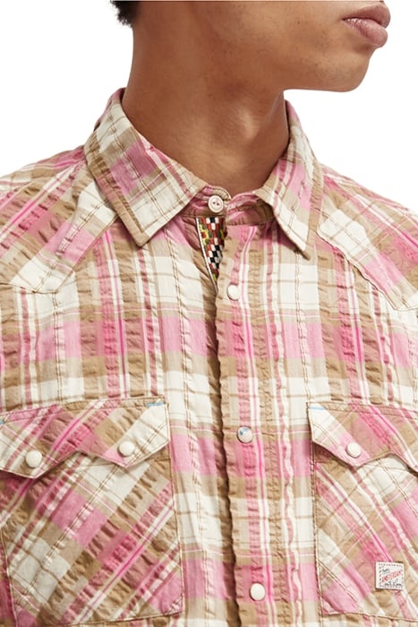 WESTERN CHECK SHIRT TAUPE BERRY CHECK 6