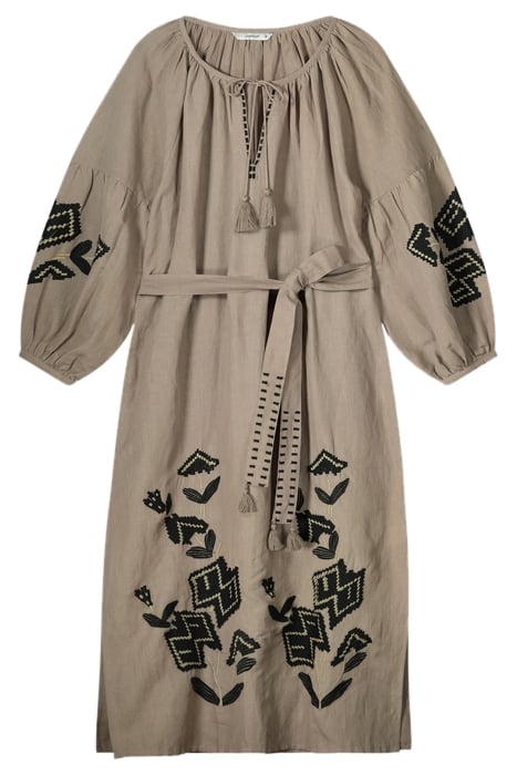 DRESS LINNEN HEAVY EMBROIDERY FUNGHI 3