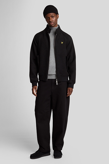 DOUBLE FACE WOOL HARRINGTON JET BLACK 3