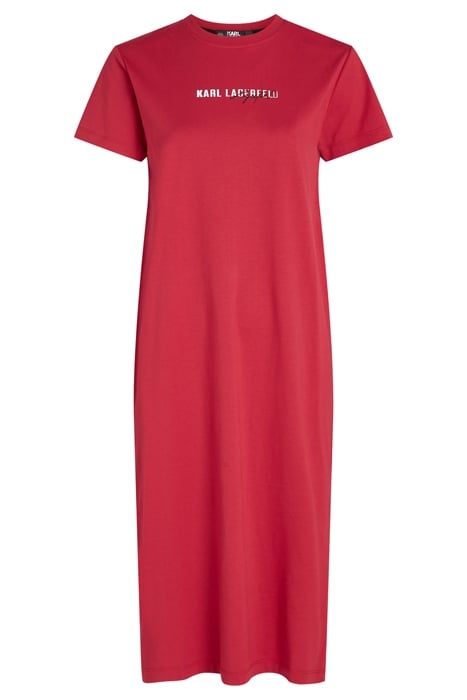 KARL ESSENTIAL LOGO TEE DRESS HAUTE RED 1