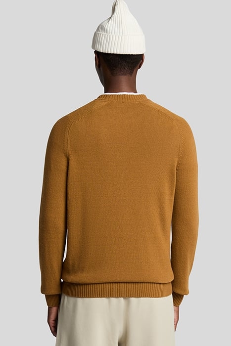 SADDLE SLEEVE CREW NECK JUMPER GOLDEN HEATHER 2