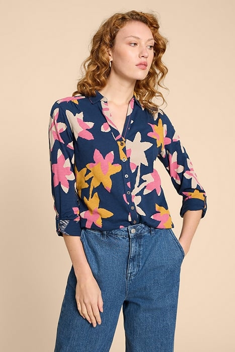 ANNIE JERSEY SHIRT NAVY PRINT 1