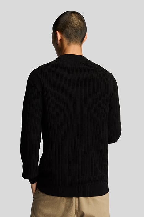 RIBBED MOCK NECK JUMPER JET BLACK 2