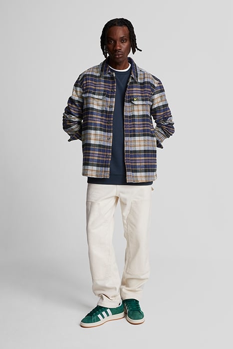 CHECK FLANNEL OVERSHIRT DARK NAVY/ CHALK 3