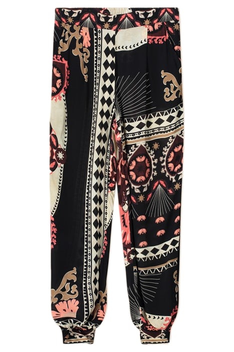 TROUSERS SCARF PRINT ELASTANE BLACK 4