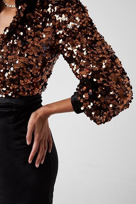 PF ASHIAZ SEQUIN VELVET MINDRS BROWN 4