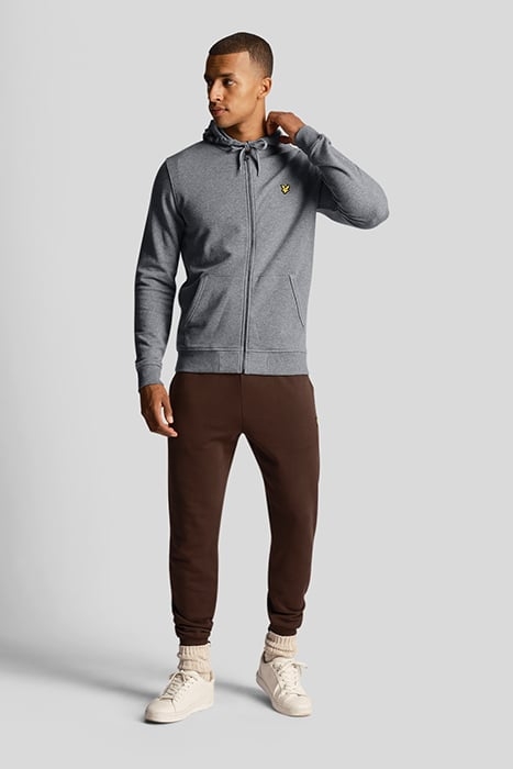 ZIP THROUGH HOODIE MID GREY MARL 3