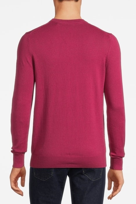 COTTON MERINO CREW NECK JUMPER RICH BURGUNDY 2