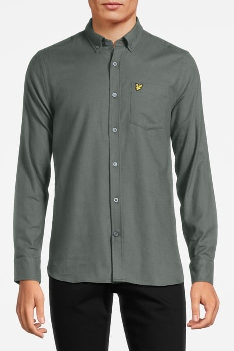 PLAIN FLANNEL SHIRT DEEP GREEN 1