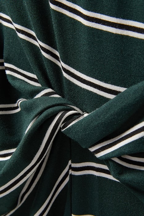 LS KNIT DRESS SCARAB/BLACK/WHITE STRIPE 7