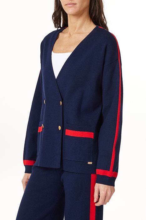 DOUBLE BREASTED CARDIGAN MARITIME/HIGH RISK RED 5