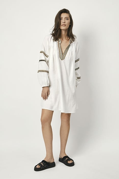 ZAZOU BOHEMIAN MINI DRESS BUTTER CREAM 1