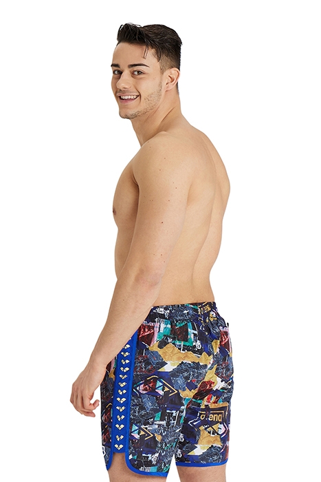 MEN'S ARENA ICONS BEACH BOXER ALLOVER NEON BLUE MULTI-NEON B 2