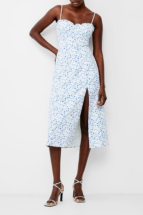 FRENCH CONNECTION CAMILLE ECHO CREPE STRAPPY DRESS SUM WH/BL 1