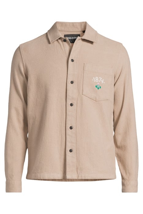 1874 BRUSHED COTTON OVERSHIRT COBBLESTONE 3