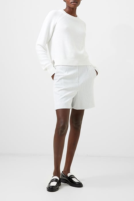FRENCH CONNECTION WHISPER PINSTRIPE SHORTS SUMMER WHITE/MARI 4