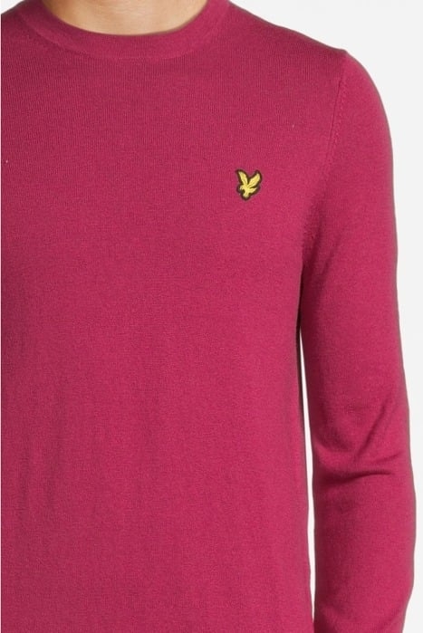 COTTON MERINO CREW NECK JUMPER RICH BURGUNDY 4