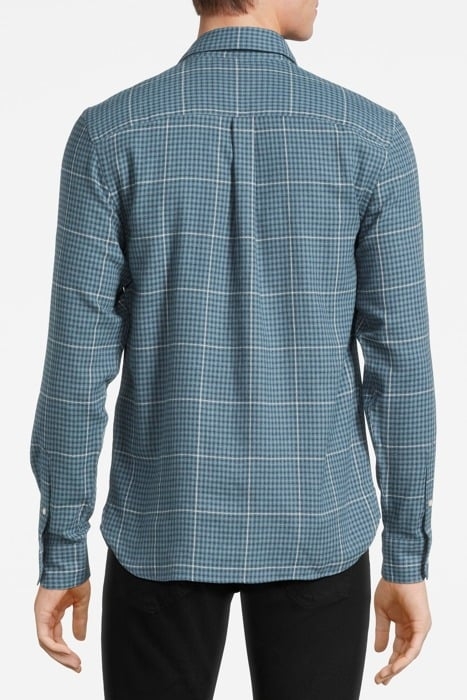 HOUNDSTOOTH CHECK FLANNEL SHIRT MIST BLUE 2