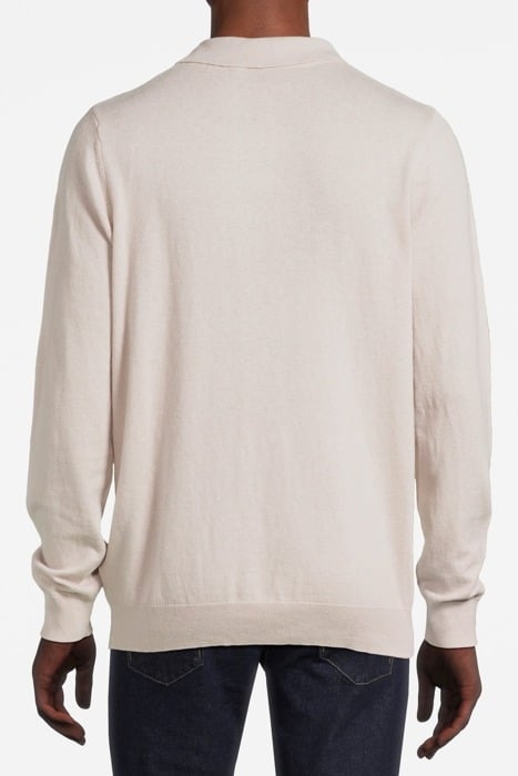 COTTON MERINO LONG SLEEVE KNITTED POLO COVE 2