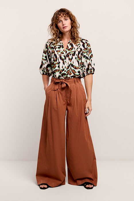 WIDELEG PANTS LIGHT WEIGHT TWILL CACAO 2