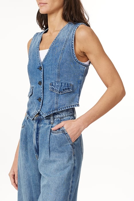 CROP DENIM VEST FLATIRON 1