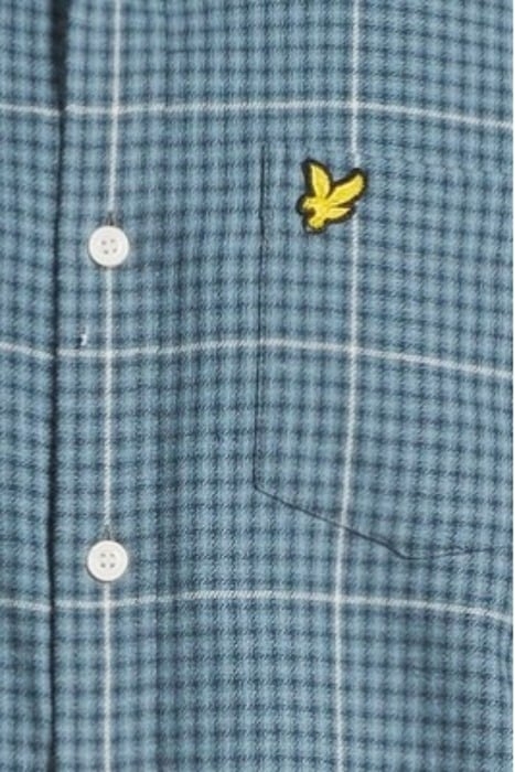 HOUNDSTOOTH CHECK FLANNEL SHIRT MIST BLUE 5