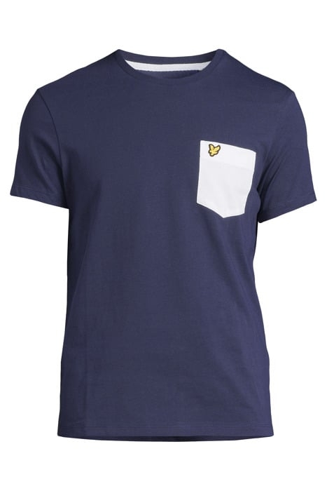 CONTRAST POCKET T-SHIRT NAVY/ WHITE 3