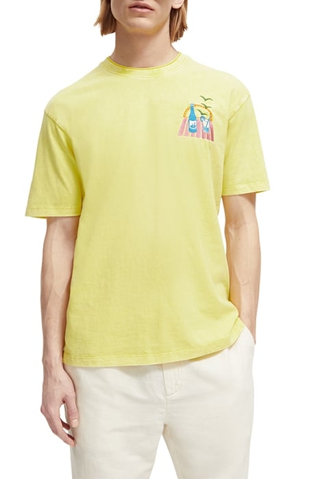 WASHED TEE WITH DOUBLE COLLAR DETAIL BANANA 1