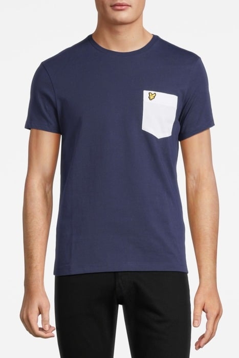 CONTRAST POCKET T-SHIRT NAVY/ WHITE 1