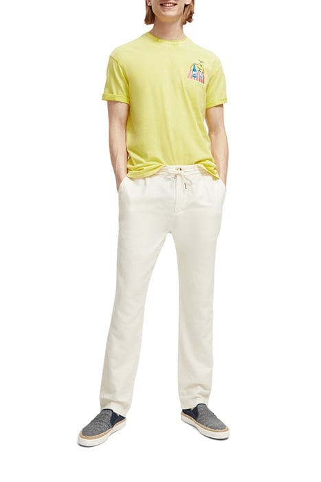 WASHED TEE WITH DOUBLE COLLAR DETAIL BANANA 3