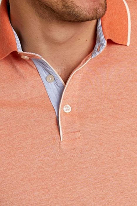 CUSTOM FIT COTTON POLO SERENGETI MIX ORANGE 2