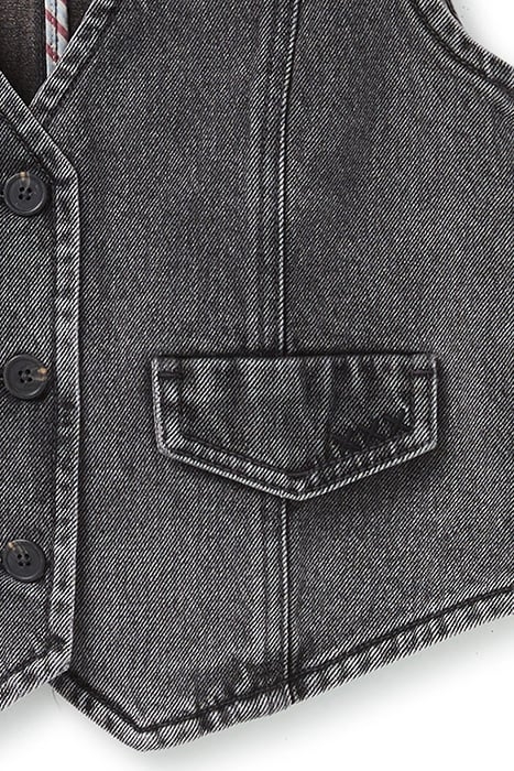 CROP DENIM VEST DARK SLATE 6