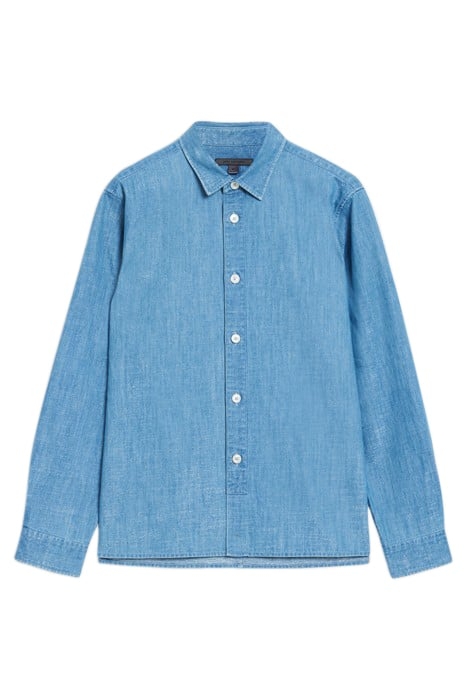 OVER SHIRT WITH STRAIGHT BOTTOM HEM HOR DUSTED BLUE 2