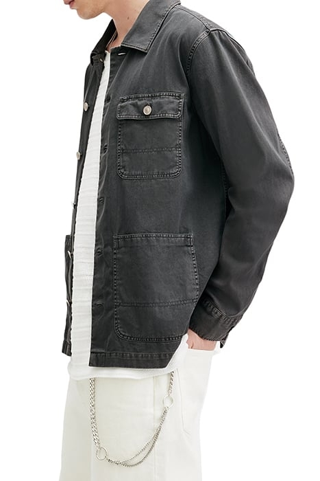 NEVIS CHORE JACKET WASHED BLACK 6