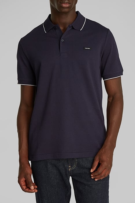 CALVIN KLEIN SLIM FIT STRETCH PIQUE TIPPING POLO NIGHT SKY 1