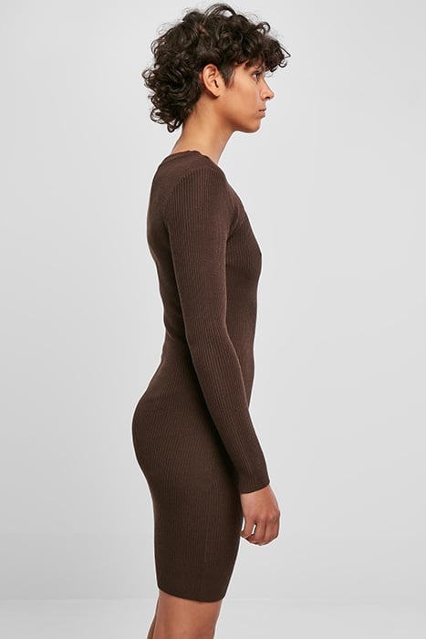 LADIES CUT OUT DRESS BROWN 7