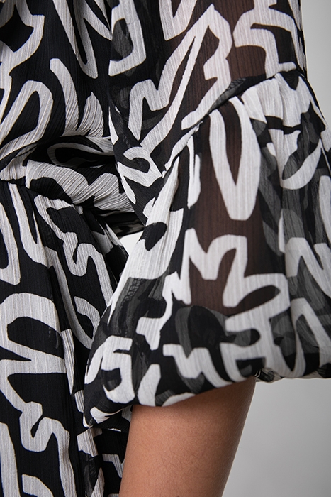 SUZE MARKER RUFFLE MINI DRESS BLACK/WHITE 6