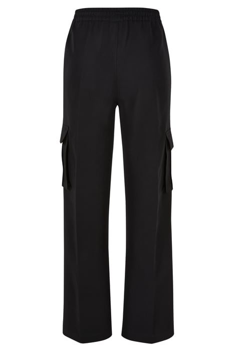 LADIES VICOSE STRAIGHT LEG CARGO PANTS BLACK 5