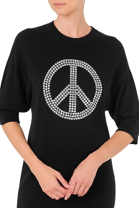 PEACE SYMBOL KNITTED DRESS BLACK 4