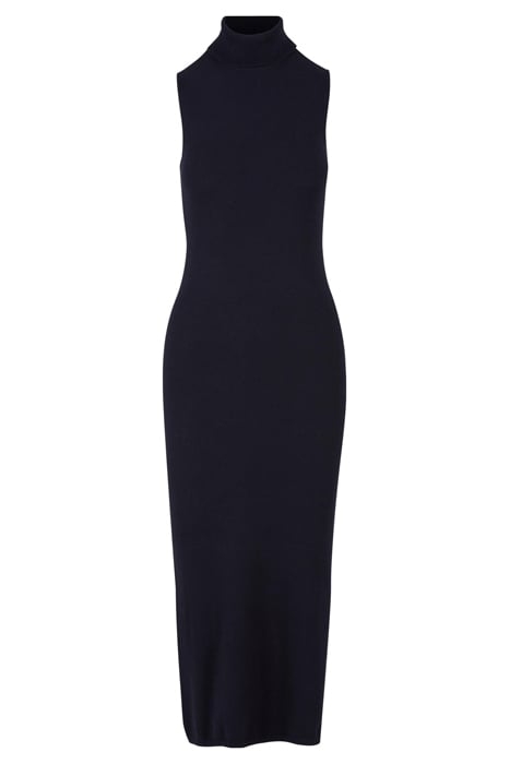 LADIES KNITTED ECO VISCOSE TURTLENECK DRESS BLACK 3