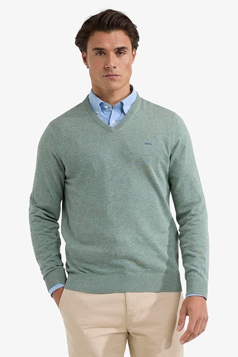 V-NECK SWEATER ICE GREEN 1